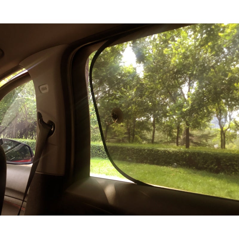 Relarr Car Shade for Window Interior Screen Double-Layer Mesh Sun Block, Protect Baby from Sunlight, UV Rays (2 Pcs) - Image 4